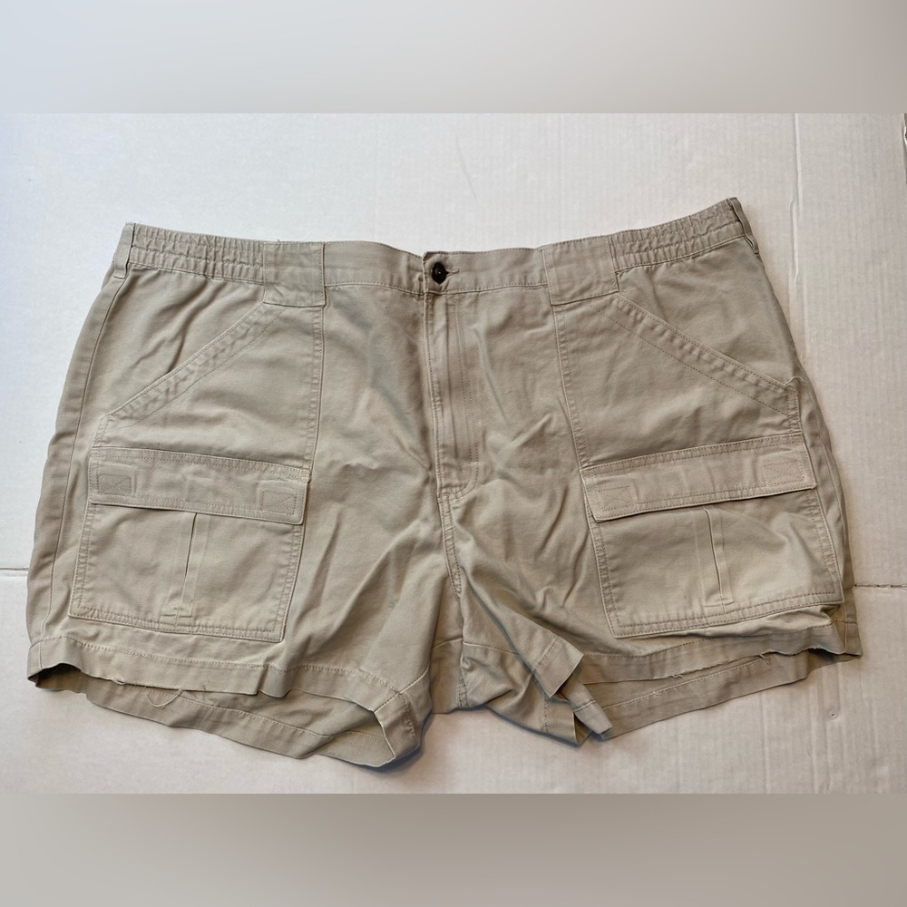 Redhead Mens Big & Tall Size 48 Khaki Dad Shorts with Cargo Pockets